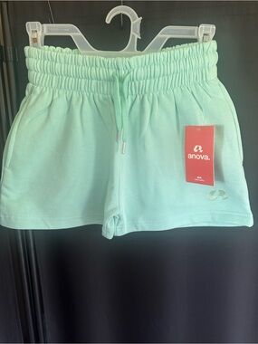 Anova Mint Green Sweat Shorts Women’s XS NWT Organic Cotton Lounge Shorts